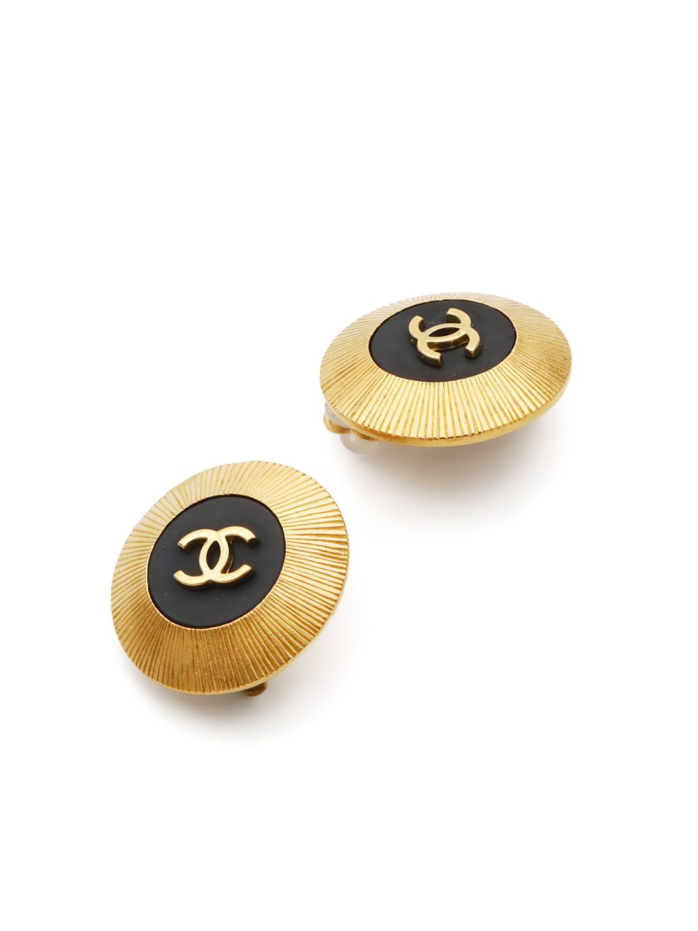 CHANEL Pre-Owned 1995 CC oorclips met logo - Goud