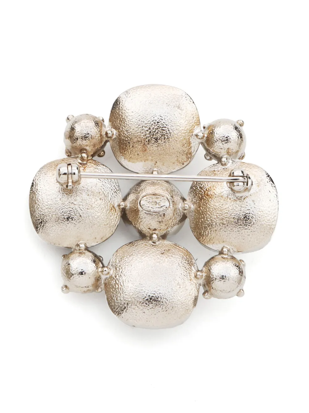 CHANEL Pre-Owned 2009 CC broche met stras - Zilver
