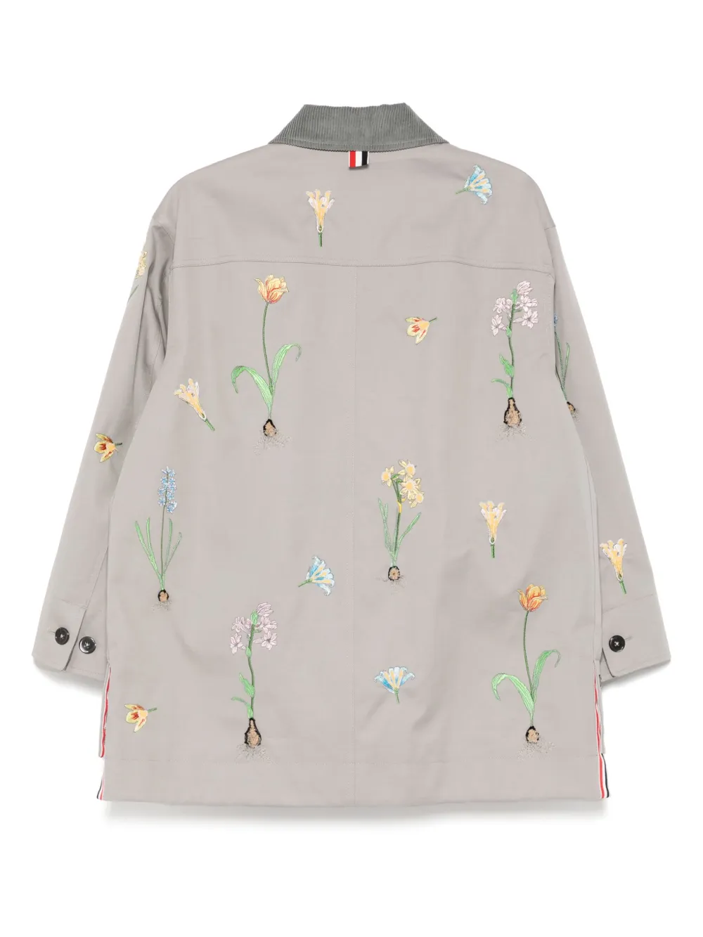 Thom Browne Jack met geborduurde bloemen - Grijs