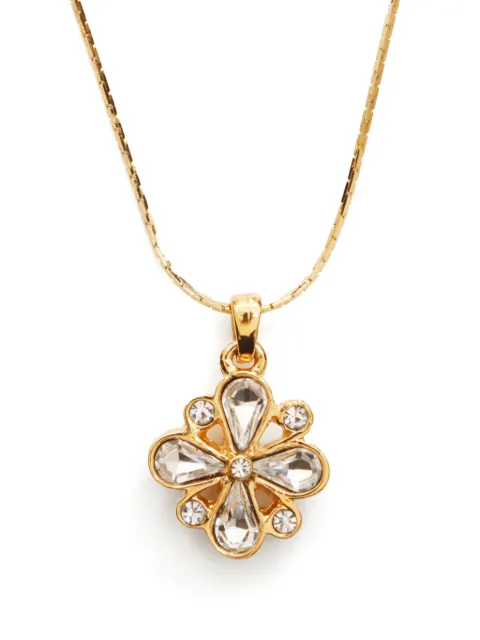 Saint Laurent Pre-Owned 2000s Flower rhinestone necklace