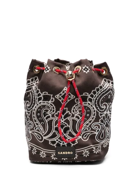 SANDRO leather bucket bag