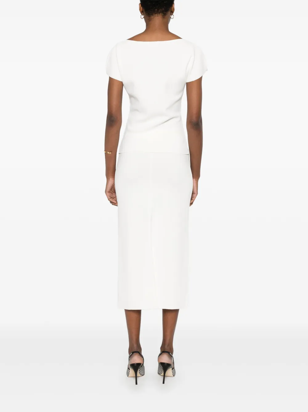 P.a.r.o.s.h Parosh Boat Neck T-shirt In White