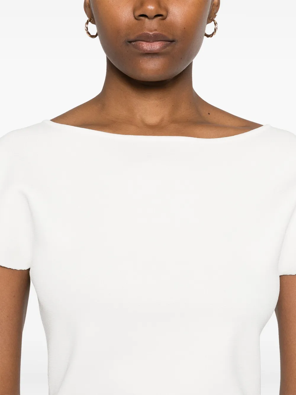 P.a.r.o.s.h Parosh Boat Neck T-shirt In White