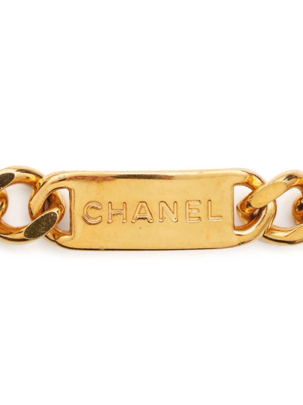 CHANEL Pre-Owned 1996 kettingriem met CC-logo - Goud