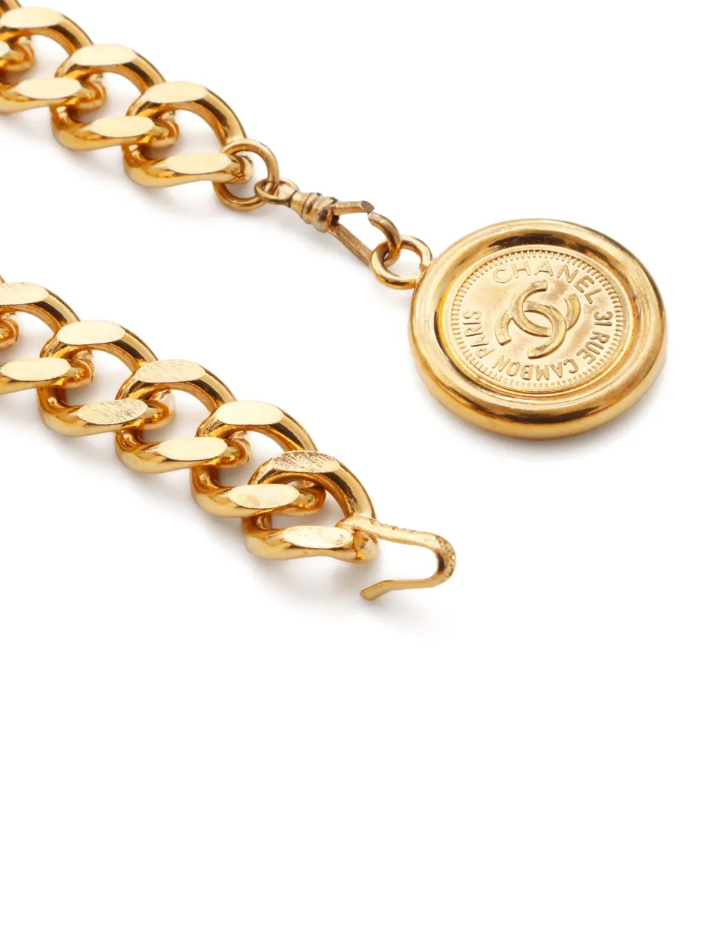 Pre-owned Chanel 1996 Cc Chain Belt In Gold