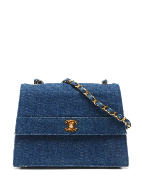 CHANEL Pre-Owned 1989-1991 CC denim shoulder bag