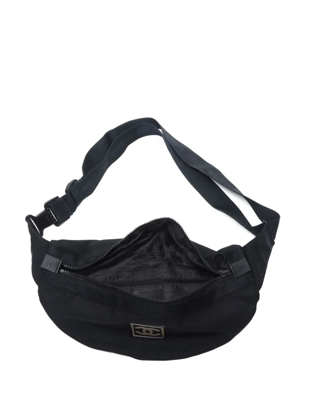 Pre-owned Chanel 2003-2004 Sport Line Belt Bag In Black