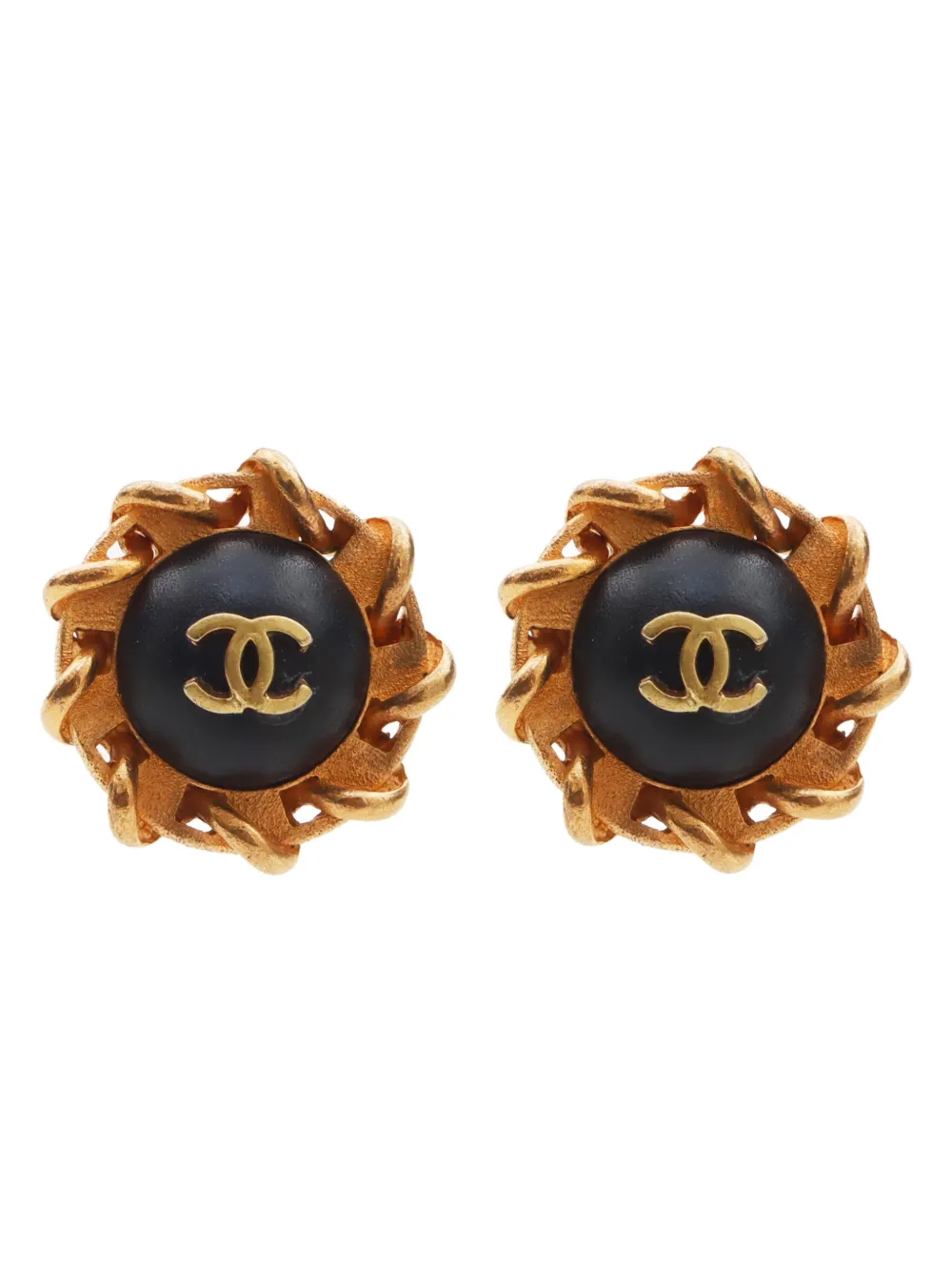 CHANEL Pre-Owned 1994s CC Mark clip on earrings | Gold | Image 1