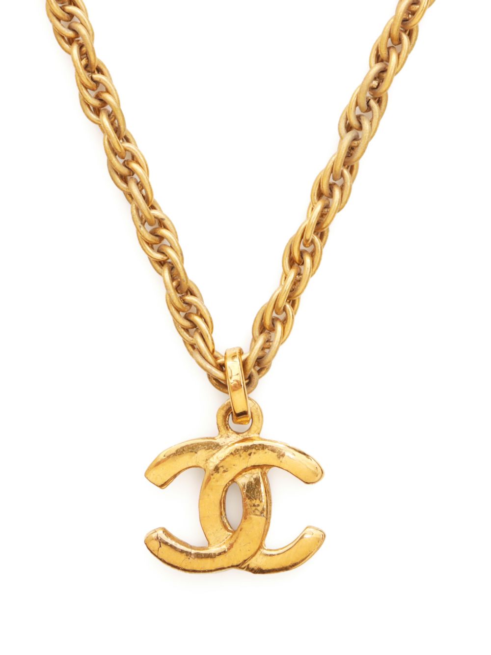 CHANEL Pre-Owned 1980s halsketting met CC-logohanger - Goud