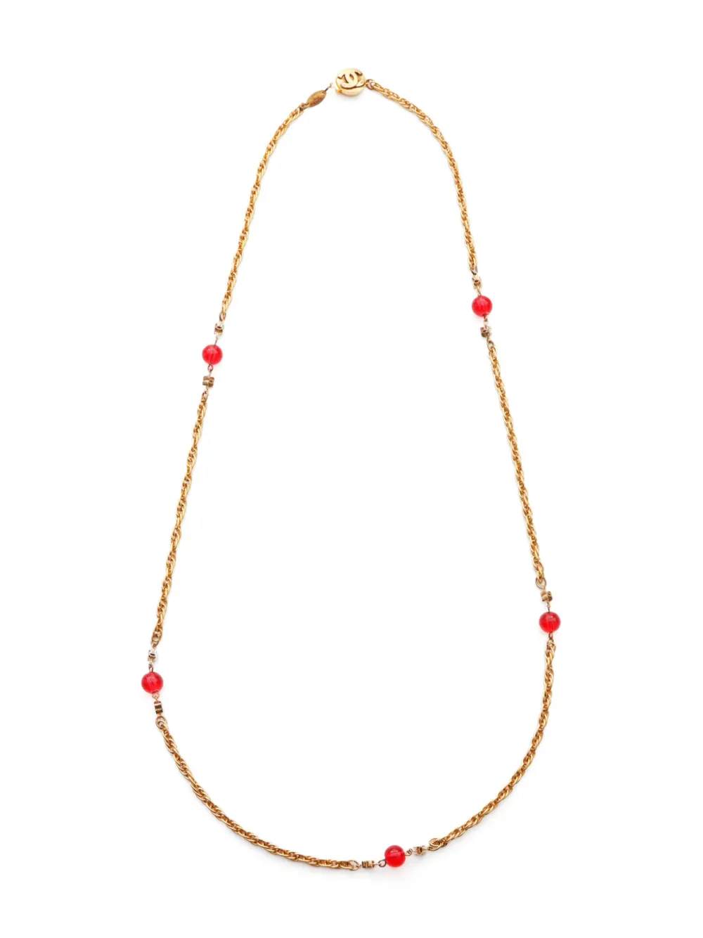 CHANEL Pre-Owned 1980s CC beaded necklace | Gold | Image 1