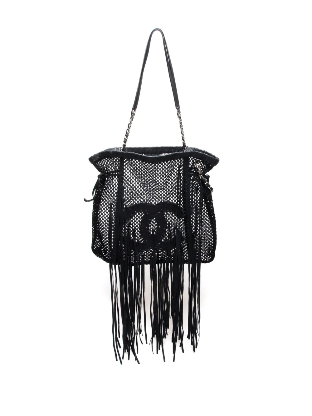 CHANEL Pre-Owned 2009-2010 Mesh-Handtasche mit CC | Schwarz | Image 1