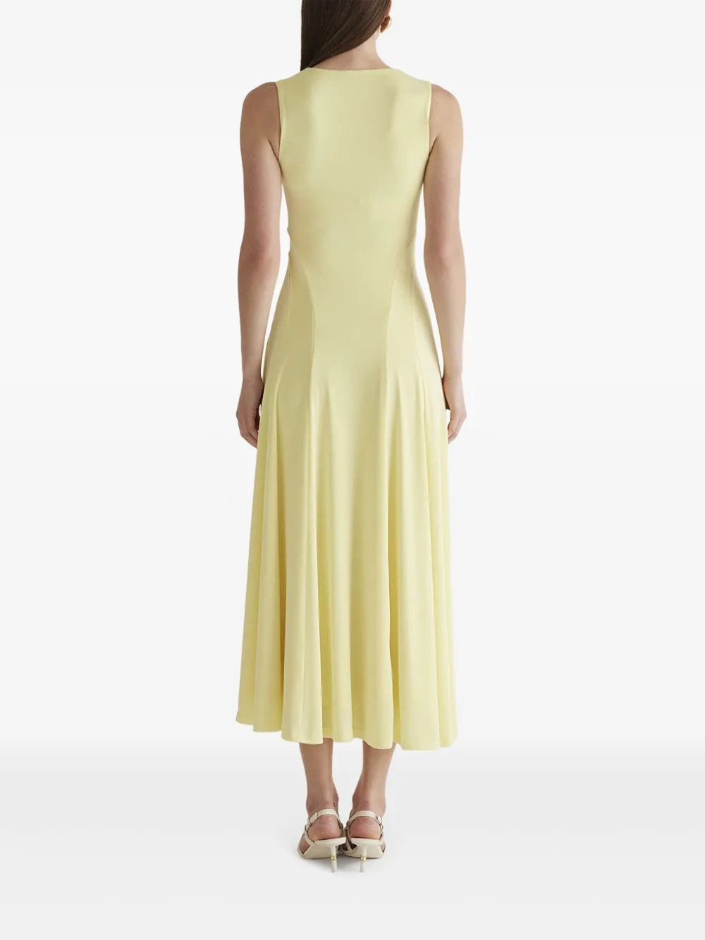 Anna Quan Flared-design Midii Dress In Yellow