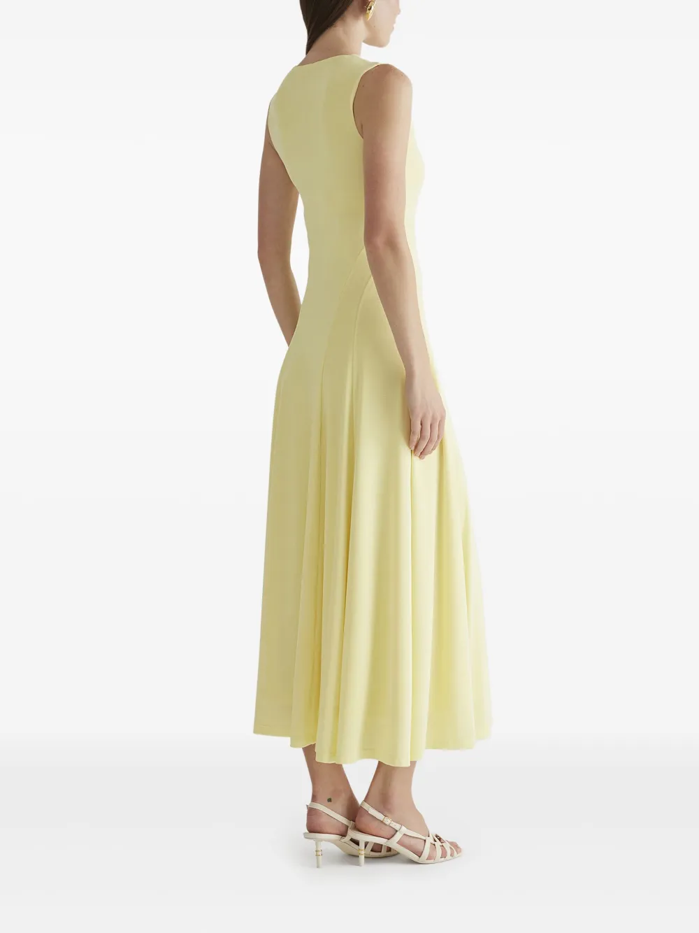 Anna Quan Flared-design Midii Dress In Yellow