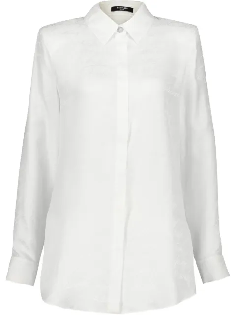 Balmain camisa con motivo en jacquard