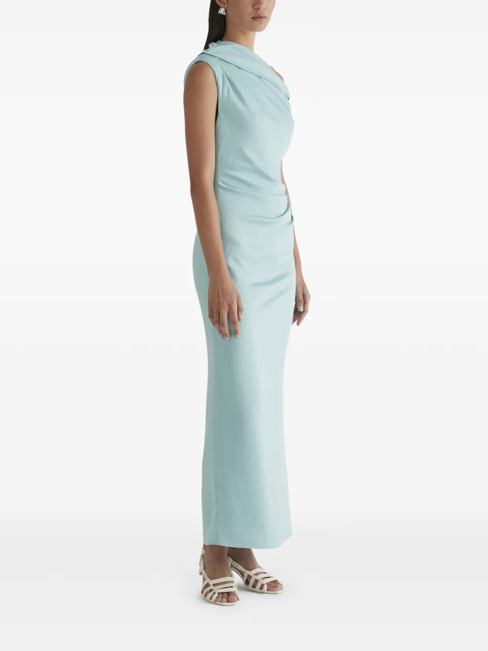 Anna Quan Gedrapeerde midi-jurk Blauw