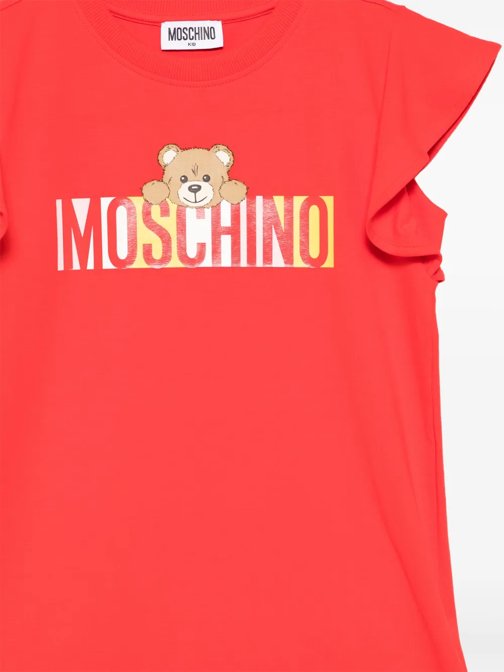 Moschino Kids Jurk met logoprint Rood