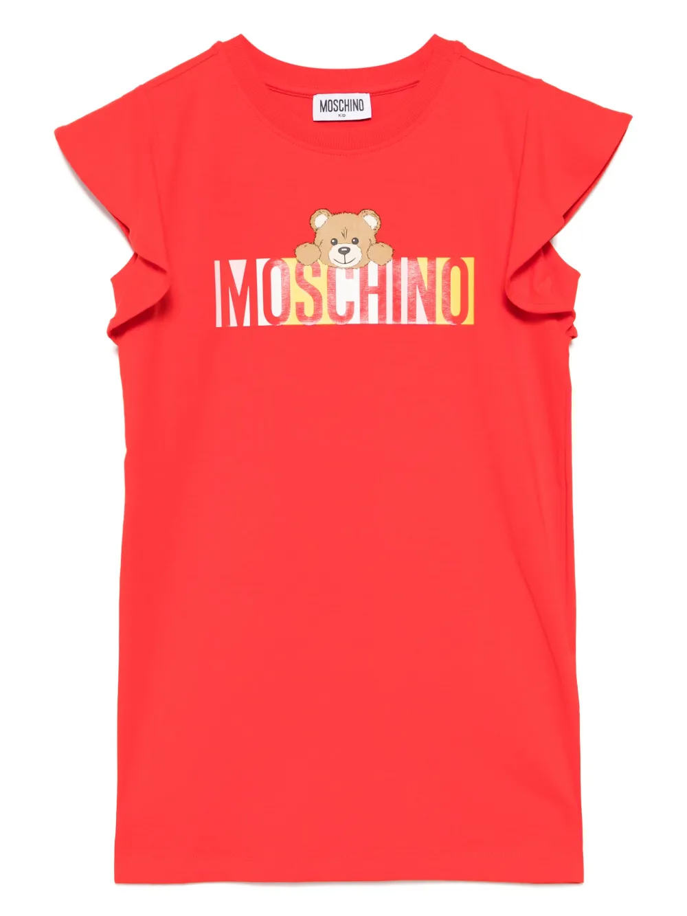 Moschino Kids Jurk met logoprint Rood