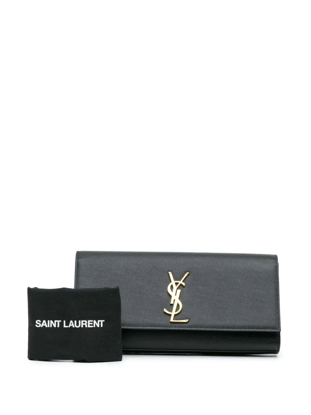 Saint Laurent Pre-Owned 2017 Grain de Poudre Cassandre clutch met monogram - Zwart