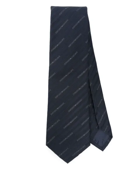 Emporio Armani jacquard-logo silk tie