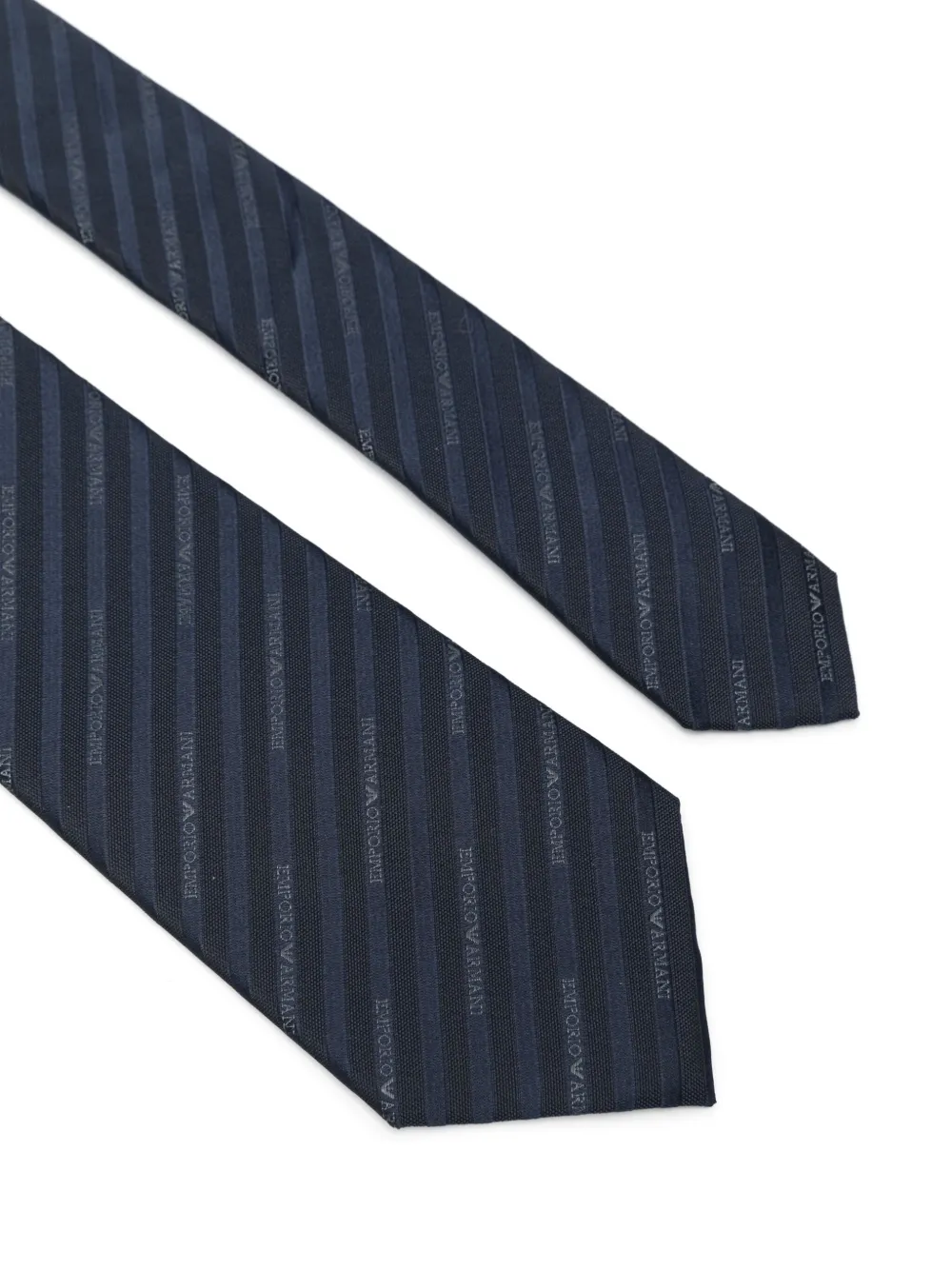 Emporio Armani jacquard-logo silk tie - Blauw