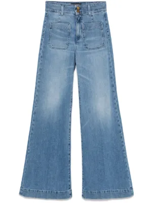 efu HIGH WAIST SLIM WIDE DENIM エフ FRAME Easy wide-leg Jeans | Blue | FARFETCH RO