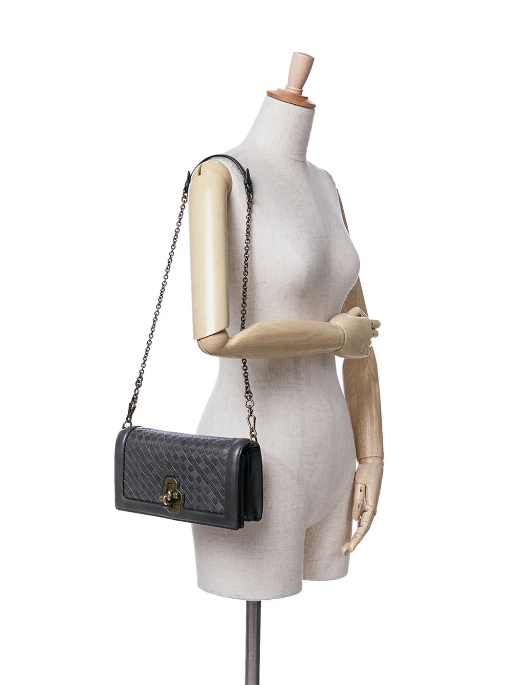 Bottega Veneta Pre-Owned 2012-2024 Nappa Intrecciato Olimpia Knot crossbodytas - Grijs