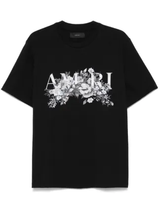 【AMIRI】ロゴ クロップドTシャツ ※送関込 AMIRI rubberised-logo T-shirt | Black | FARFETCH