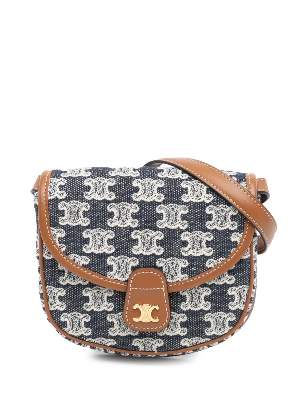Céline Pre-Owned 2021 ミニ トリオンフ エンブロイダリー キャンバス ブザス ショルダーバッグ - ブルー Céline Pre-Owned 2021 ミニ トリオンフ エンブロイダリー キャンバス ブザス ショルダーバッグ - ブルー