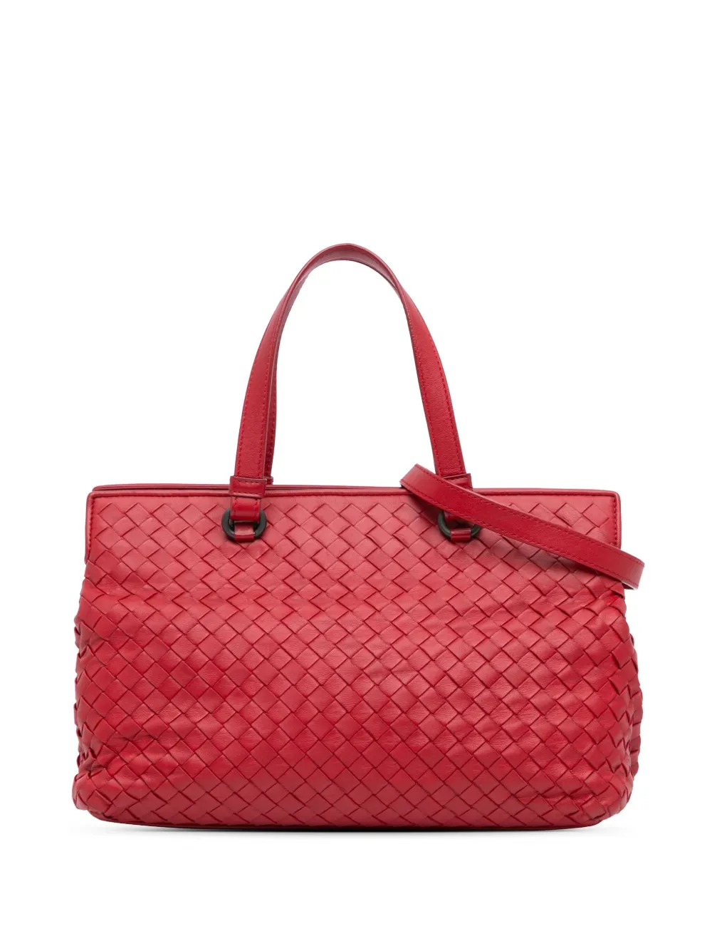 Bottega Veneta Pre-Owned 2012-2024 イントレチャート ナッパ サッチェルバッグ - レッド Bottega Veneta Pre-Owned 2012-2024 イントレチャート ナッパ サッチェルバッグ - レッド