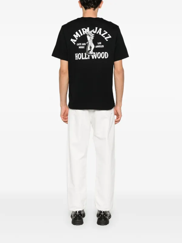 AMIRI★ジャズ ウルフ クルーネック Tシャツ AMIRI Jazz Wolf T-shirt | Black | FARFETCH