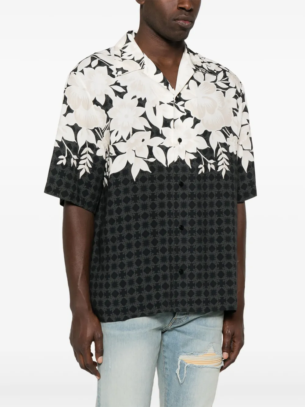 AMIRI Overhemd met bloemenprint Zwart