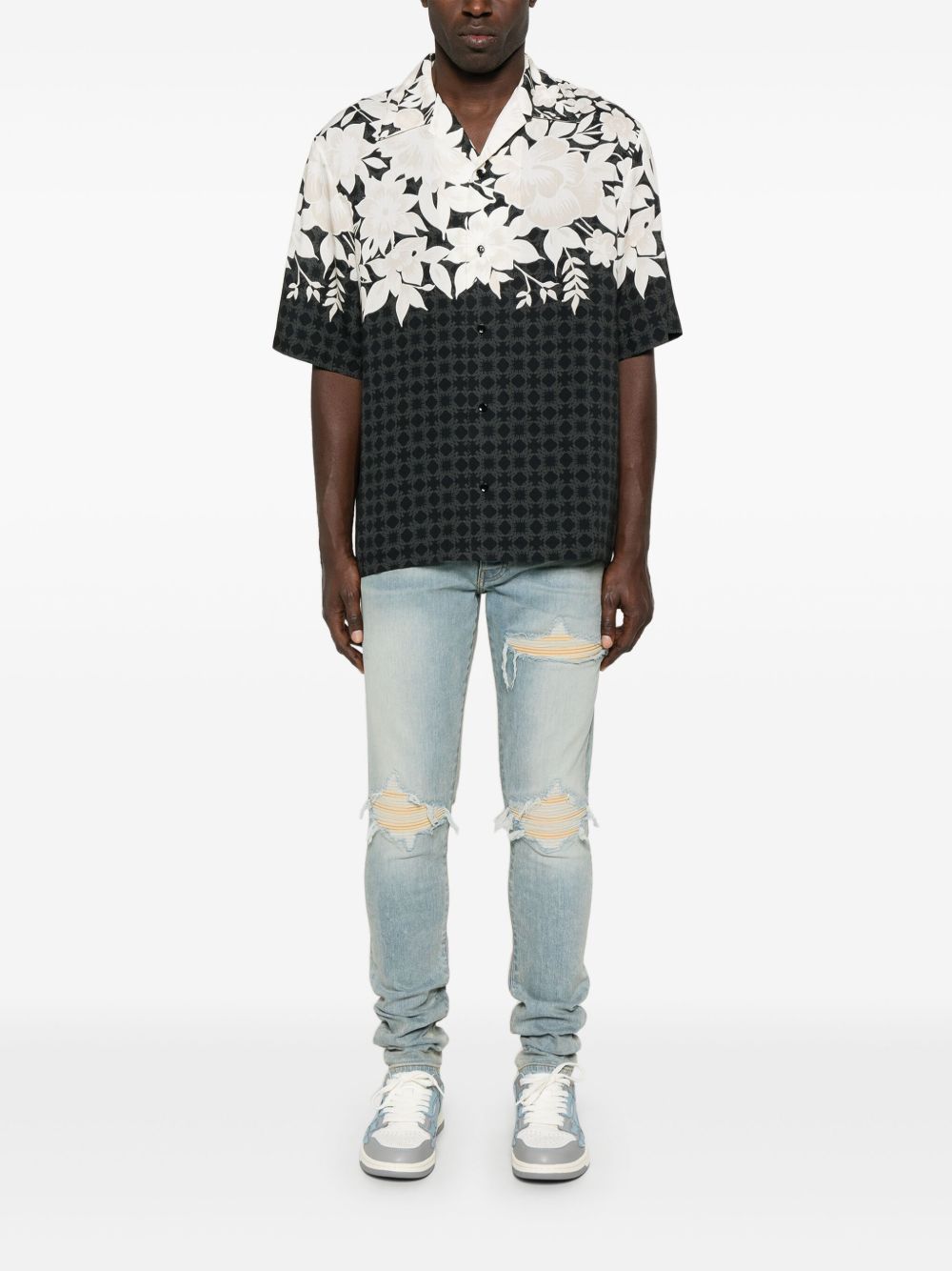 AMIRI floral-print shirt - Zwart