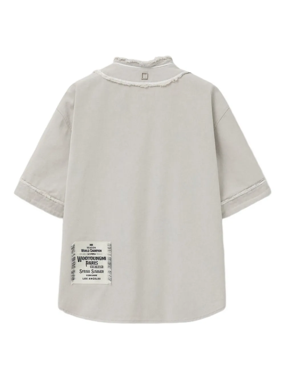 Wooyoungmi frayed-detail baseball shirt | Image 2