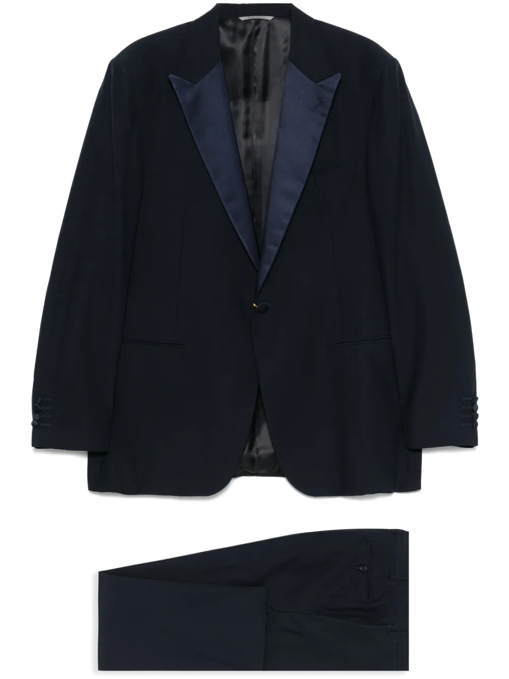 Canali Pak met satijnen revers Blauw