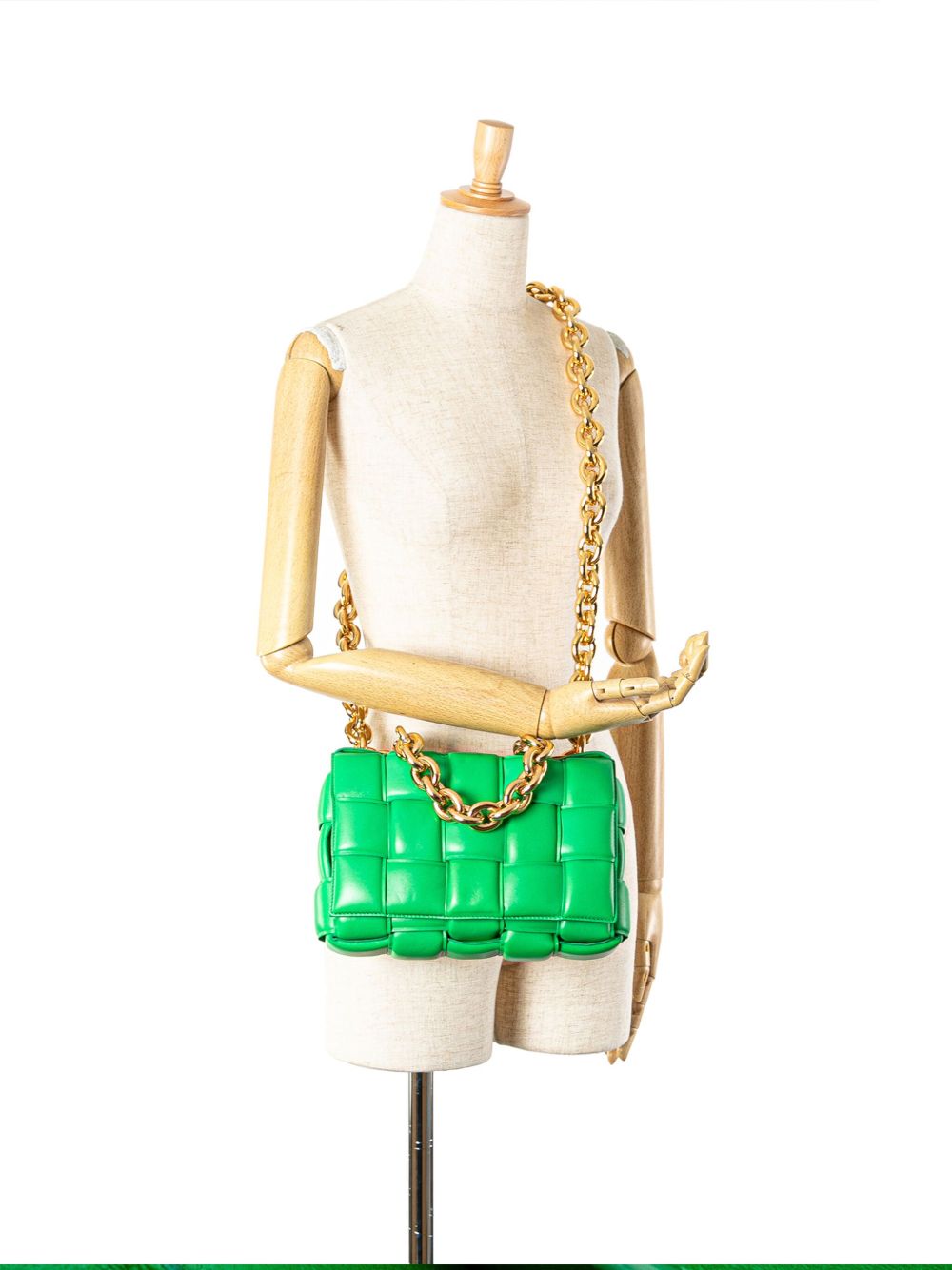 Bottega Veneta Pre-Owned 2012-2023 Nappa Intrecciato gewatteerde boekentas met ketting - Groen