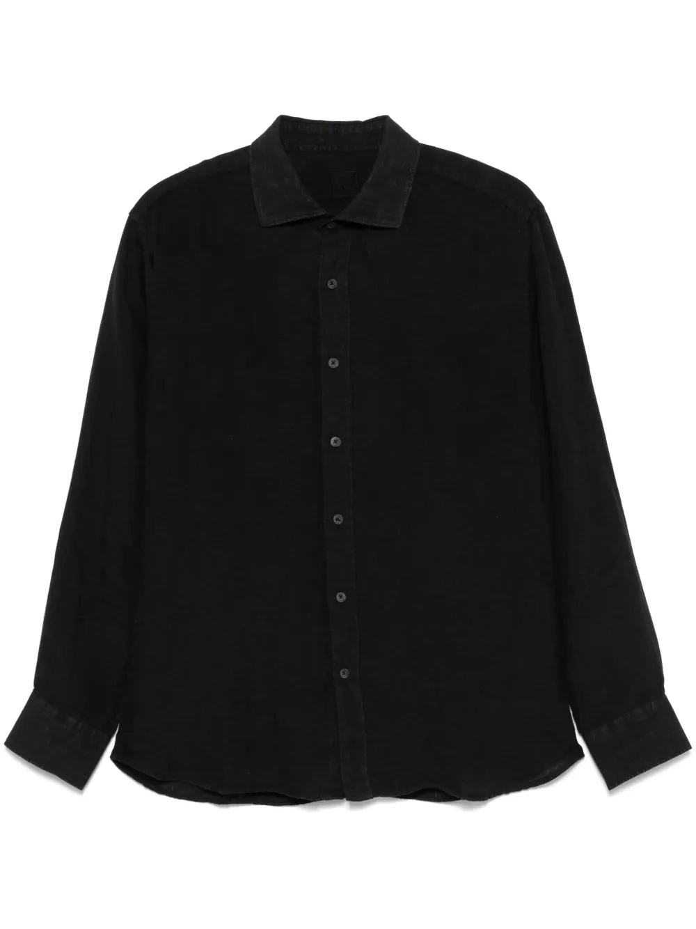 120% Lino camisa con diseño texturizado | negro | Image 1
