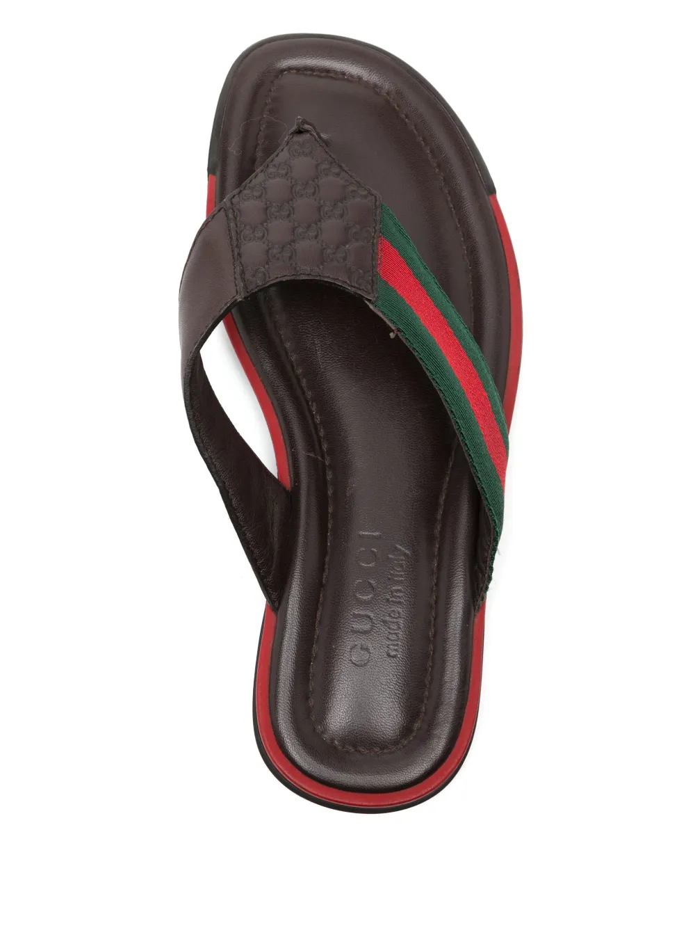 Gucci Leren teenslippers Bruin