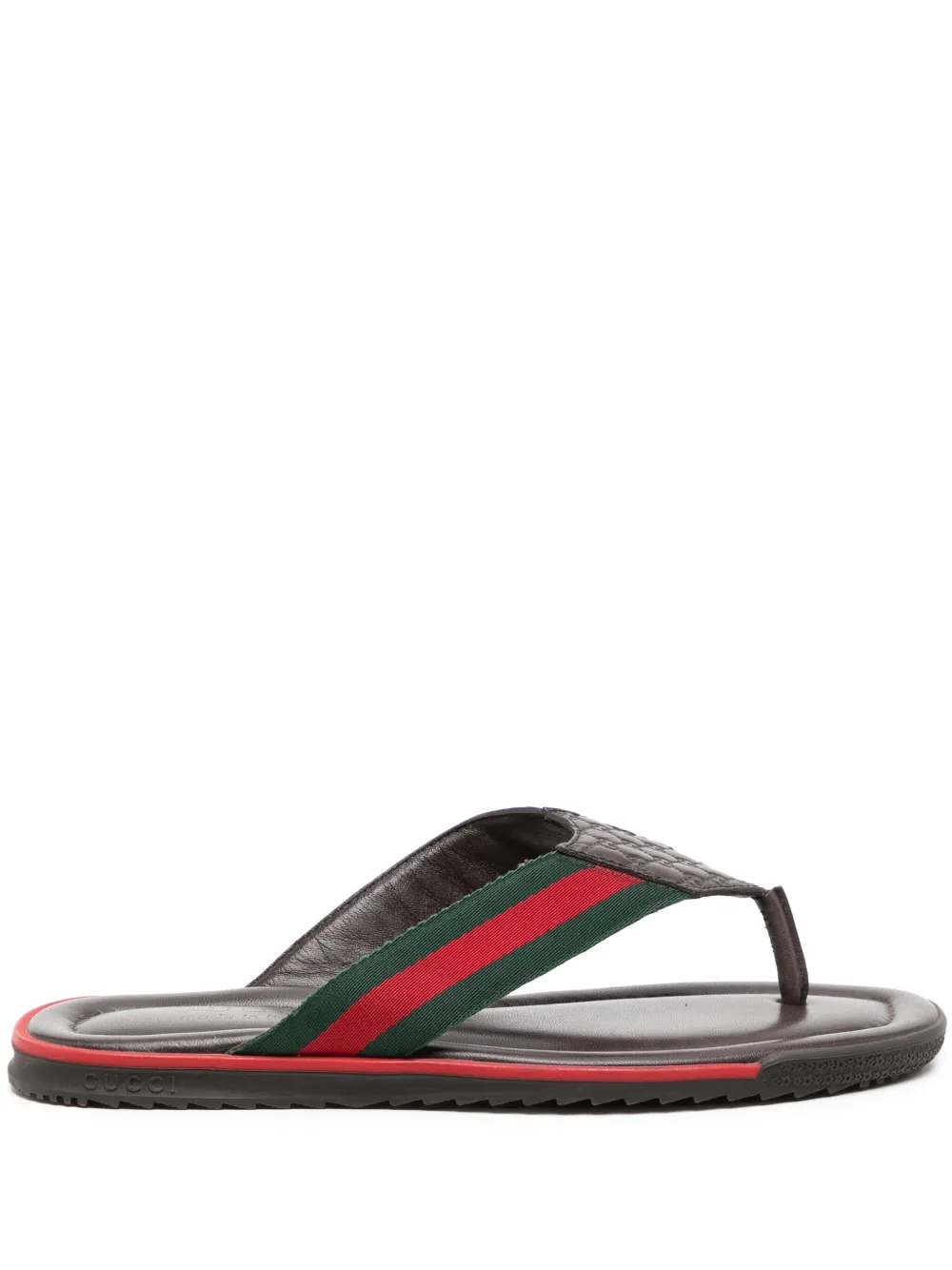 Gucci Leren teenslippers Bruin