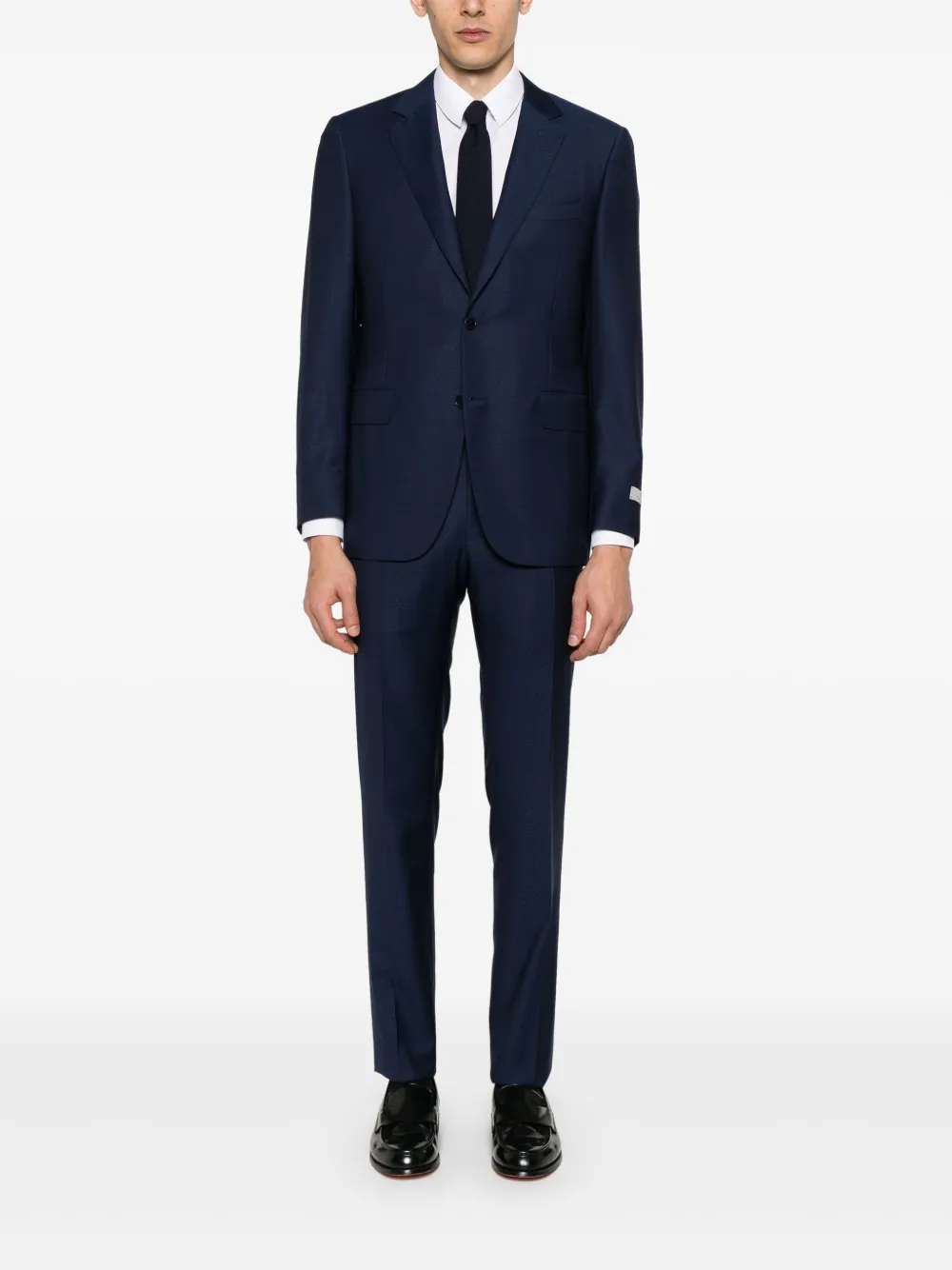 Canali Pak met mélange-effect - Blauw