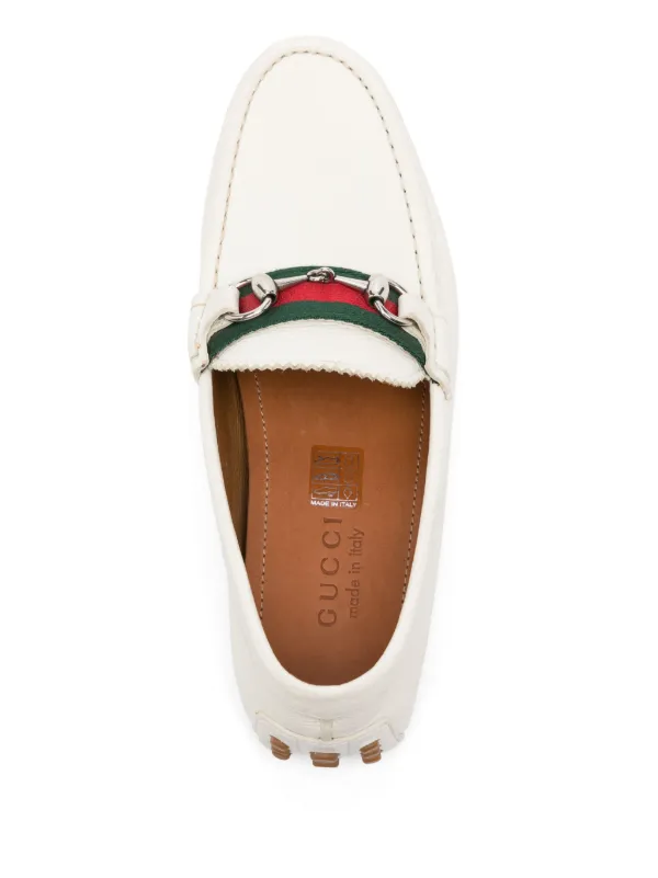 Gucci Leather Boat Shoes White FARFETCH NO