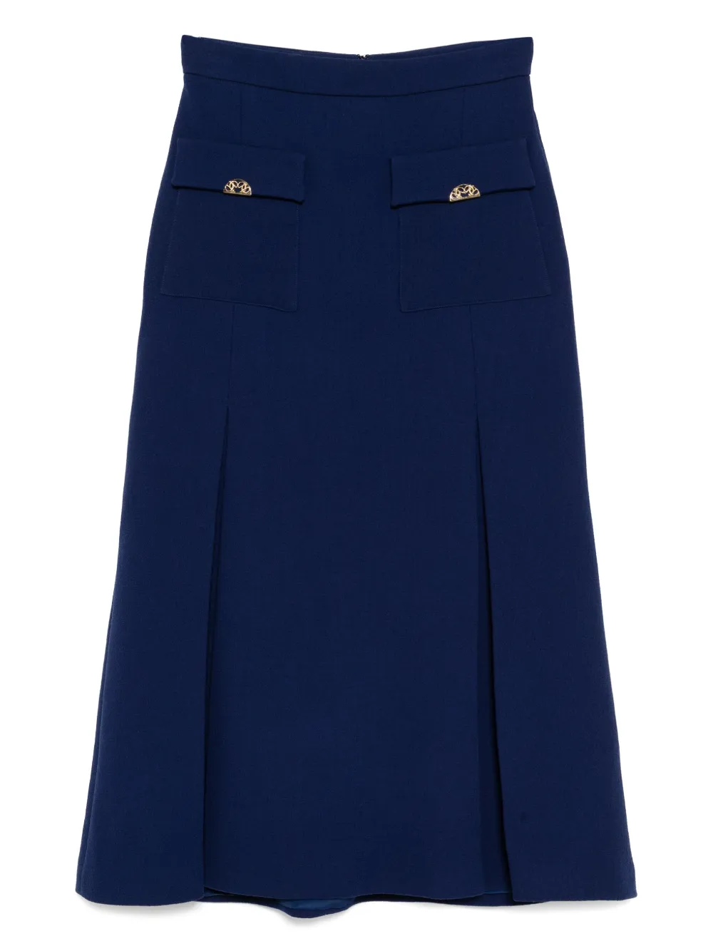 Elie Saab wool crepe midi skirt | Blue | Image 1