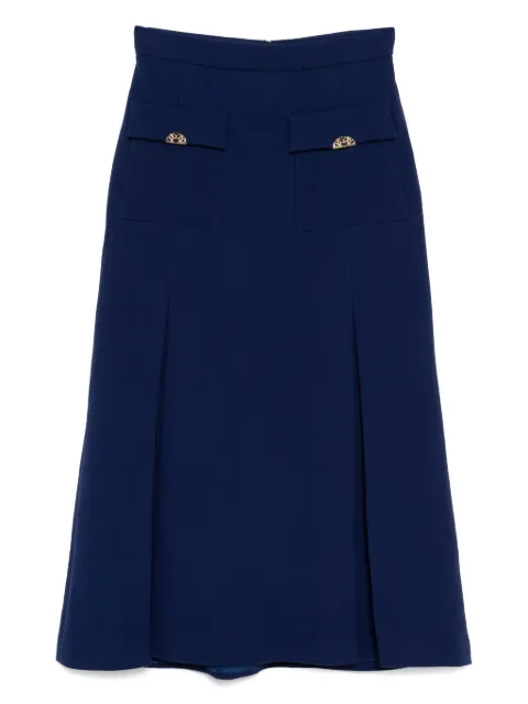 Elie Saab wool crepe midi skirt