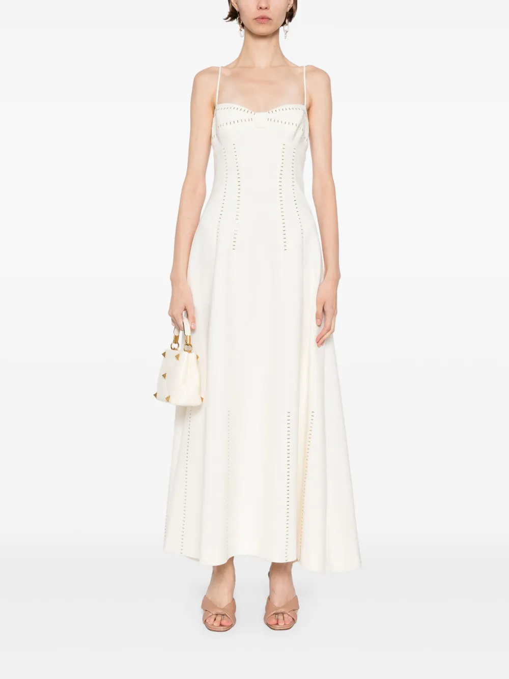 Elie Saab Jurk met studs OFF WHITE