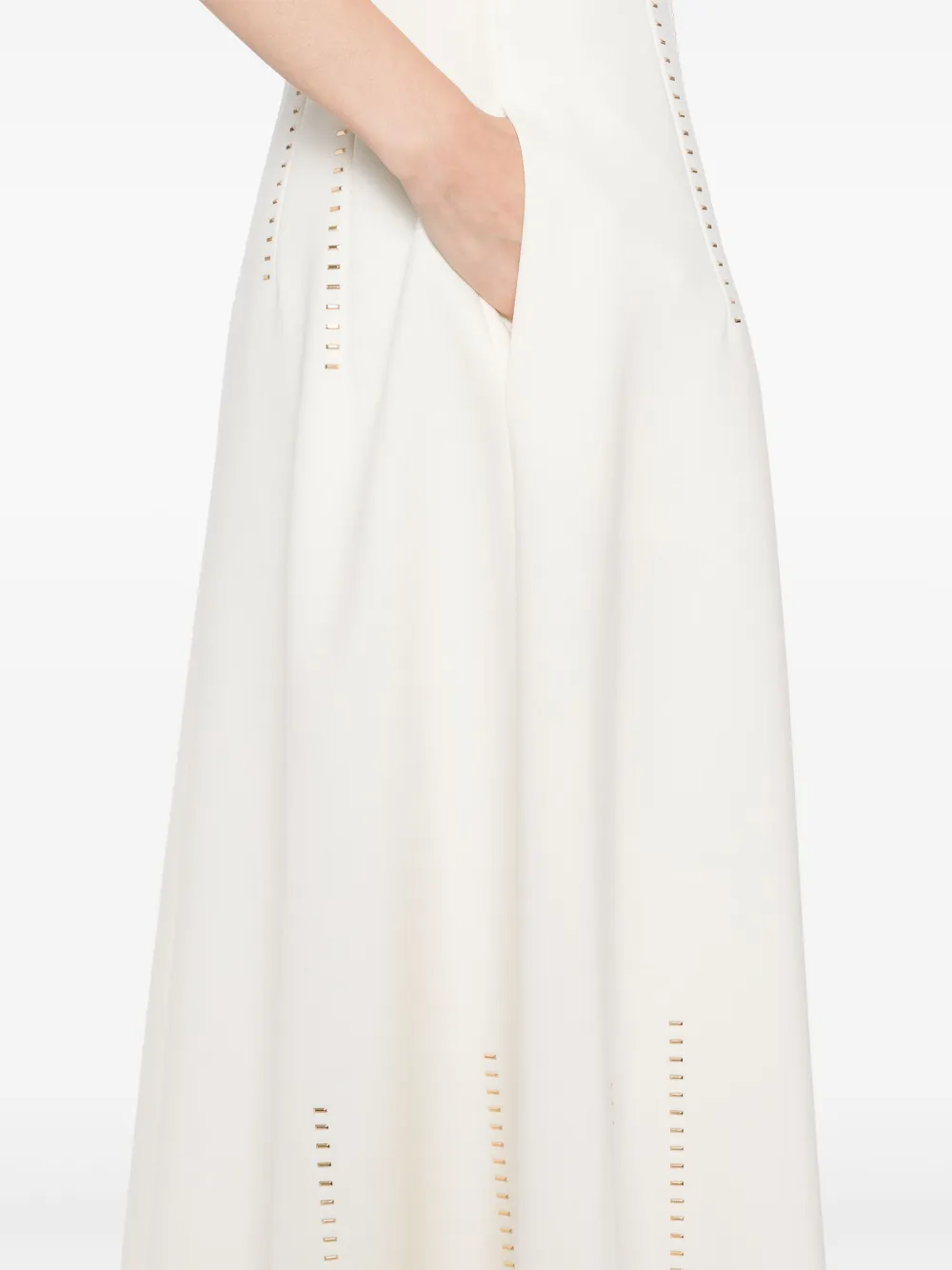 Elie Saab Jurk met studs OFF WHITE