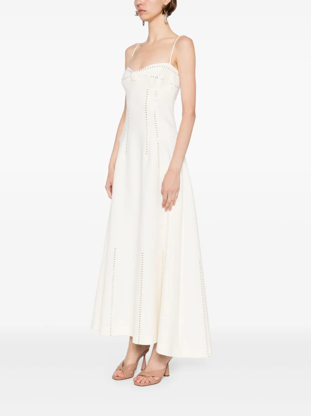 Elie Saab Jurk met studs OFF WHITE
