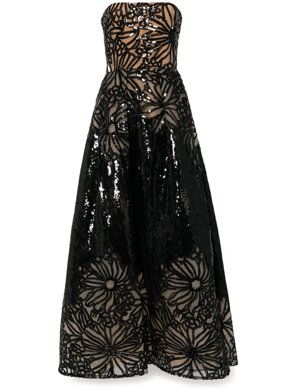 sequin-embroidered gown