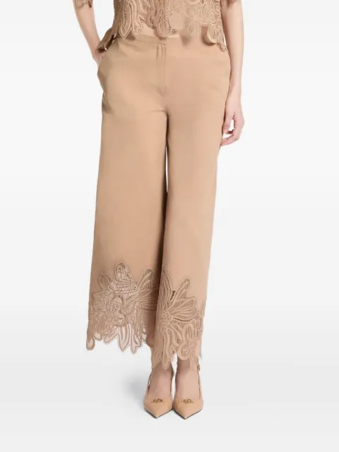 Elie Saab embroidered lace-detailed trousers