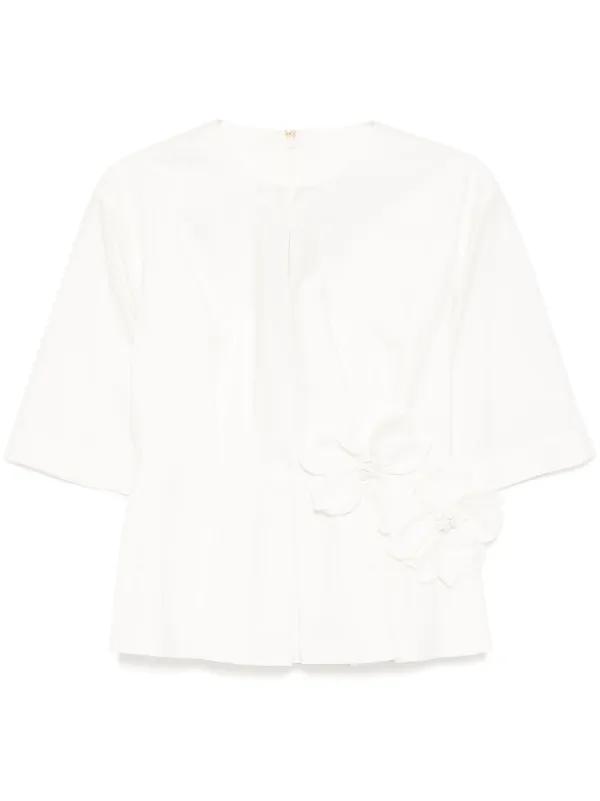 Elie Saab Poplin Blouse in Neutrals