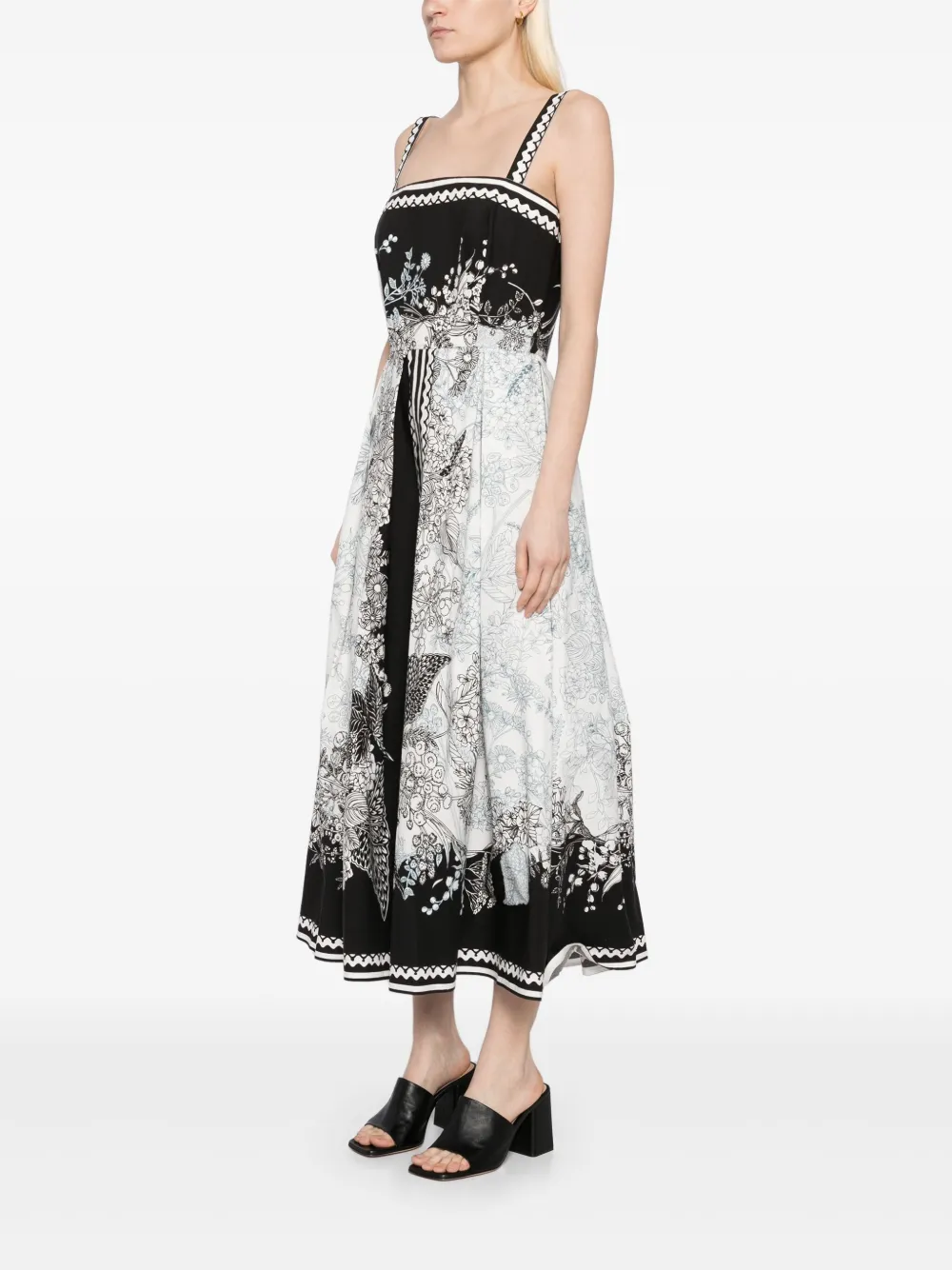Elie Saab Jurk met print Zwart