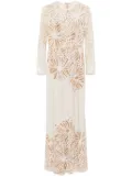 Elie Saab sequin-embroidered gown - Neutrals